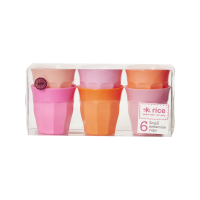 Set of 6 Pink and Orange Small Kids Melamine Cups By Rice DK